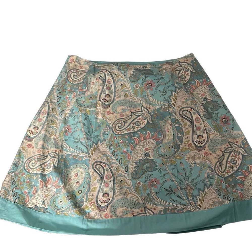Josephine Chaus Paisley, Cotton stretch skirt, size 12 petite